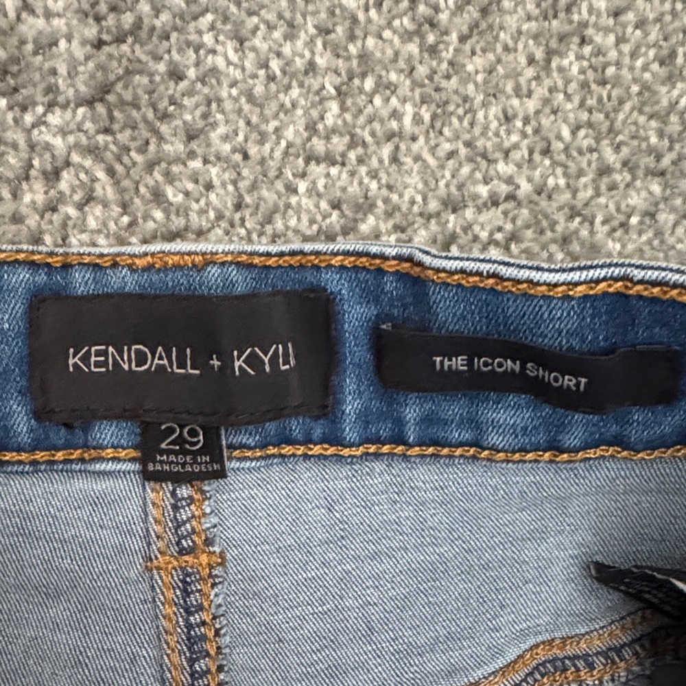 Kendall & Kylie Distressed Blue Jean Shorts - Picture 2 of 5